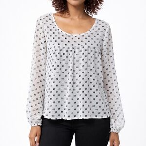 White and Black Sheer Merona Blouse